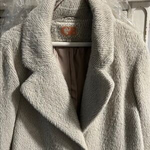 Gianni Bini Cream Teddy Jacket Plush Tailored Design